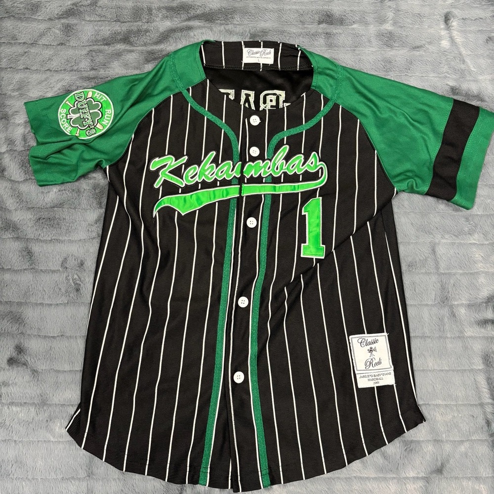 Classic Reels Kekambas Hardball Movie Jersey G-Baby 1 Black Green Mens Large